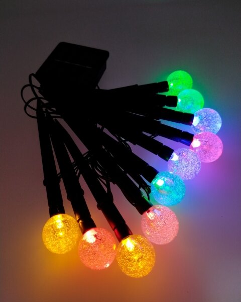 LED RGB Solární svítidlo 10xLED/1,2V 300 mAh IP44 černá