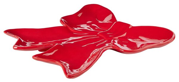 PRESENT Dekorační talíř mašle 30 cm - červená