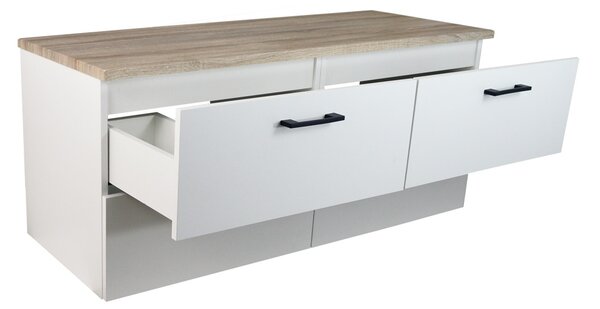 Comodo Koupelnová skříňka pod deskové umyvadlo Agria NEW W 120-HD - bílá/dub sonoma