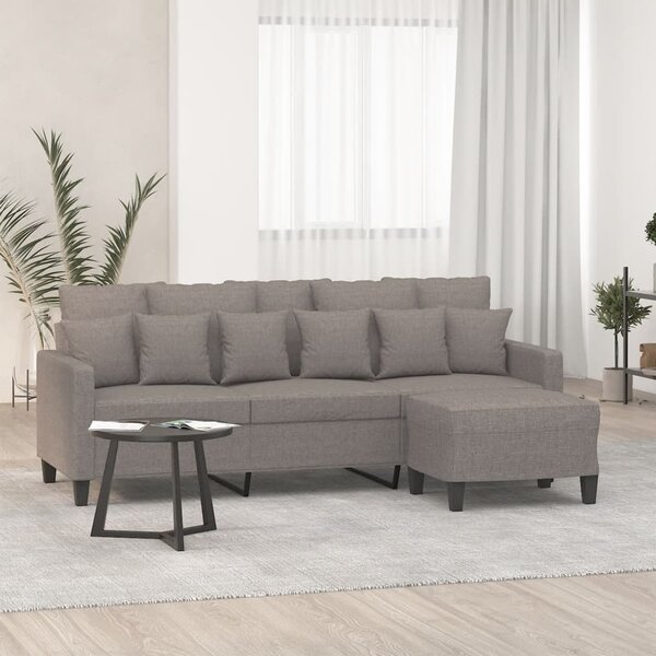 3místná pohovka s podnožkou taupe 180 cm textil 3201096