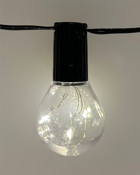 LED Venkovní dekorační řetěz 20xLED/0,075W/230V 5,8 m IP44 černá