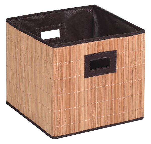 MSV skládací úložný box, bambus, černý, 32 x 31 cm