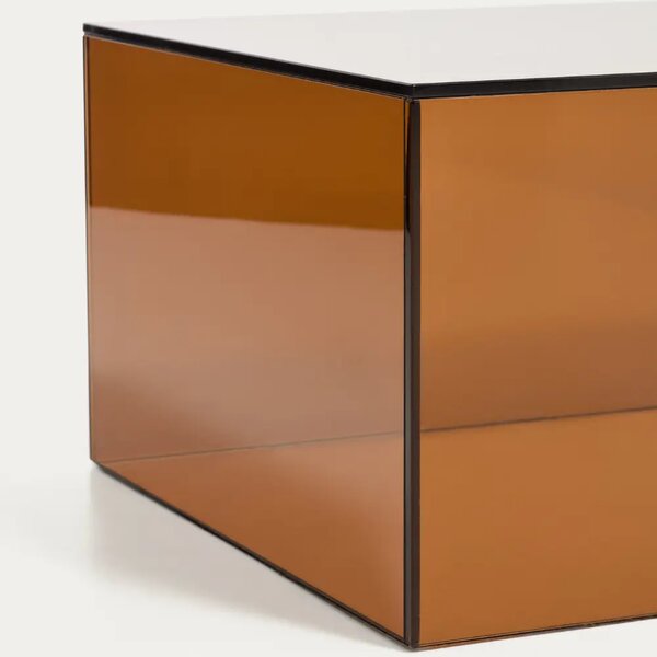 Kave Home Hnědý skleněný konferenční stolek Orlia 110 x 50 cm