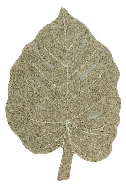Khaki pratelný ručně tkaný bavlněný dětský koberec 120x180 cm Monstera Olive – Lorena Canals