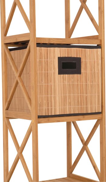 MSV skládací úložný box, bambus, černý, 32 x 31 cm