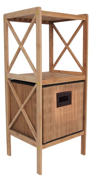 MSV skládací úložný box, bambus, černý, 32 x 31 cm