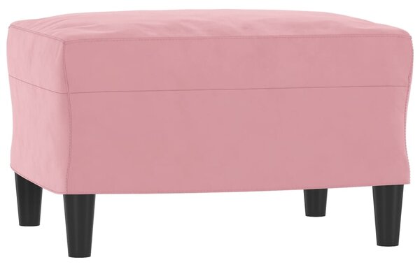 Křeslo s podnožkou růžová 60 cm samet 3201167