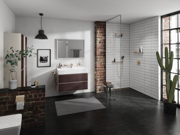 Hansgrohe Tecturis E Páková umyvadlová baterie 110 Fine CoolStart EcoSmart+ bez odtokové soupravy, kartáčovaný bronz 73021140