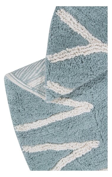 Světle modrý pratelný ručně tkaný bavlněný dětský koberec ø150 cm ABC Vintage Blue – Lorena Canals