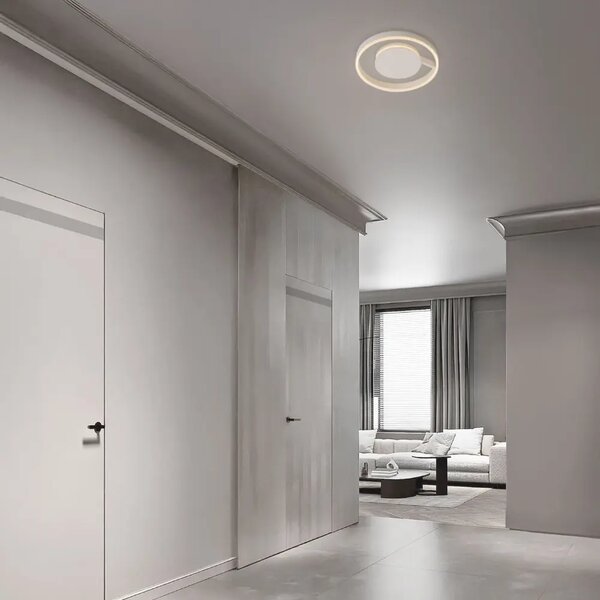 Nova Luce Bílé kovové stropní LED světlo Siena 40 cm