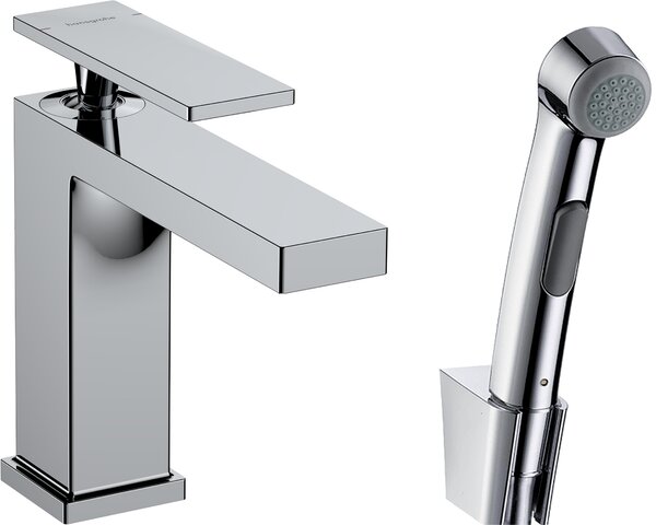 Hansgrohe Tecturis E Páková umyvadlová baterie 110 s ruční sprchou Bidette a sprchovou hadicí 160 cm, chrom 73210000