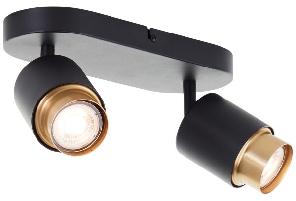 Brilliant - LED Bodové svítidlo COVELO 2xGU10/5W/230V černá/zlatá