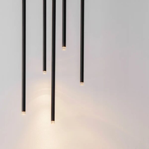 Nova Luce Černé kovové závěsné LED světlo Stilvi 36 cm