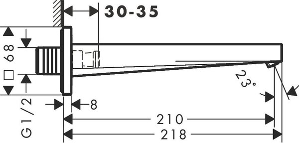 Hansgrohe Tecturis E Vanový výtok, matná bílá 73410700