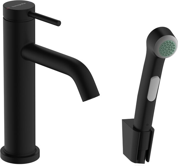 Hansgrohe Tecturis S páková umyvadlová baterie 110 s ruční sprchou Bidette a sprchovou hadicí 160 cm, matná černá 73211670