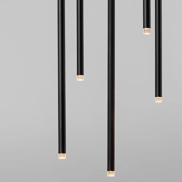Nova Luce Černé kovové závěsné LED světlo Stilvi 36 cm
