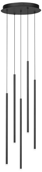Nova Luce Černé kovové závěsné LED světlo Stilvi 36 cm