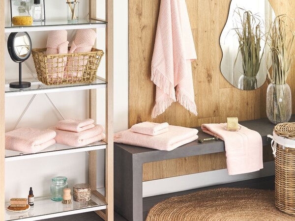 Sada 9 ručníků ATIU Bavlněné froté Pastelově růžová