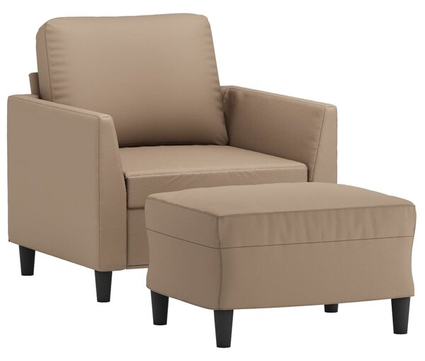 Křeslo s podnožkou cappuccino 60 cm umělá kůže 3201121