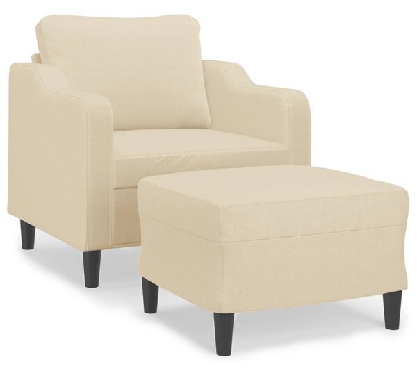Křeslo s podnožkou krémové 60 cm textil 3201129