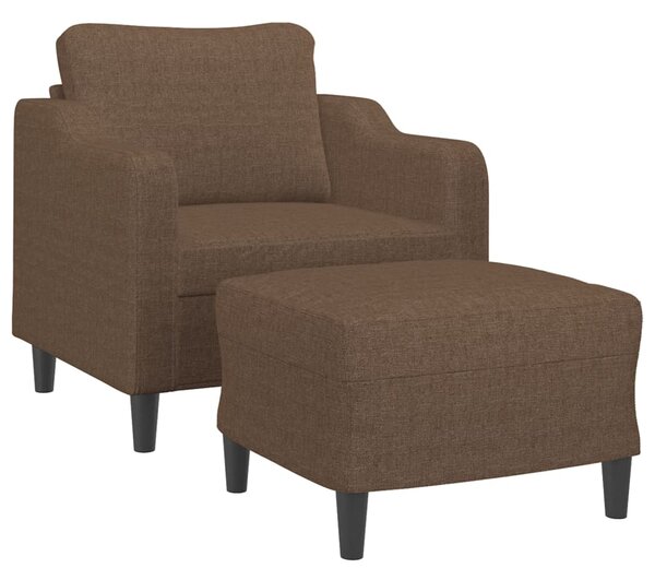 Křeslo s podnožkou hnědé 60 cm textil 3201130