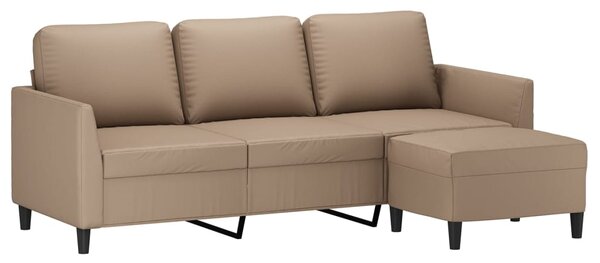 3místná pohovka s podnožkou cappuccino 180 cm umělá kůže 3201126