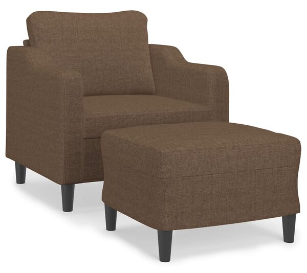Křeslo s podnožkou hnědé 60 cm textil 3201130