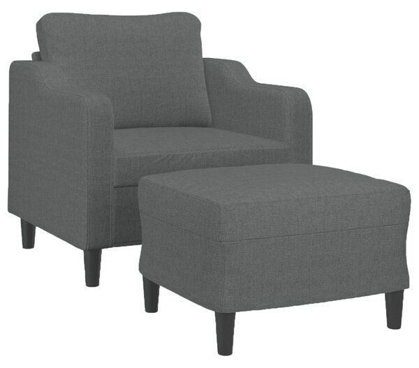 Křeslo s podnožkou tmavě šedé 60 cm textil 3201128