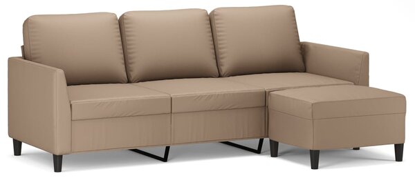 3místná pohovka s podnožkou cappuccino 180 cm umělá kůže 3201126