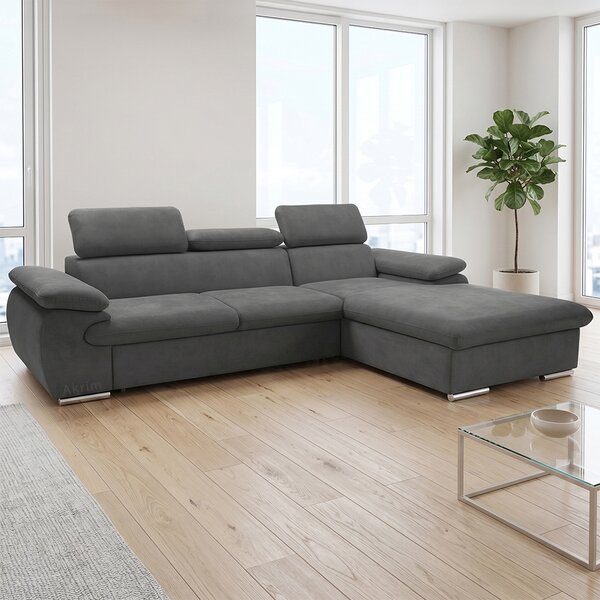Sedací souprava COOL | 281x191 cm | rozkládací + úložný prostor | PRAVÁ | lounge 21 tmavě šedá