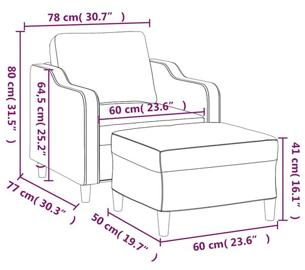 Křeslo s podnožkou černé 60 cm textil 3201131