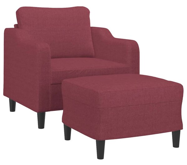 Křeslo s podnožkou vínové 60 cm textil 3201133