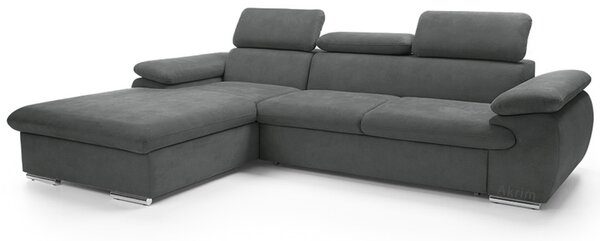 Sedací souprava COOL | 191x281 cm | rozkládací + úložný prostor | LEVÁ | lounge 21 tmavě šedá