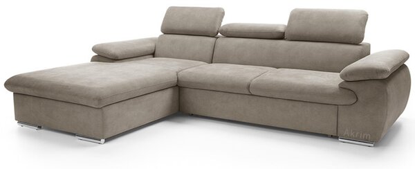 Sedací souprava COOL | 191x281 cm | rozkládací + úložný prostor | LEVÁ | lounge 03 šedobéžová