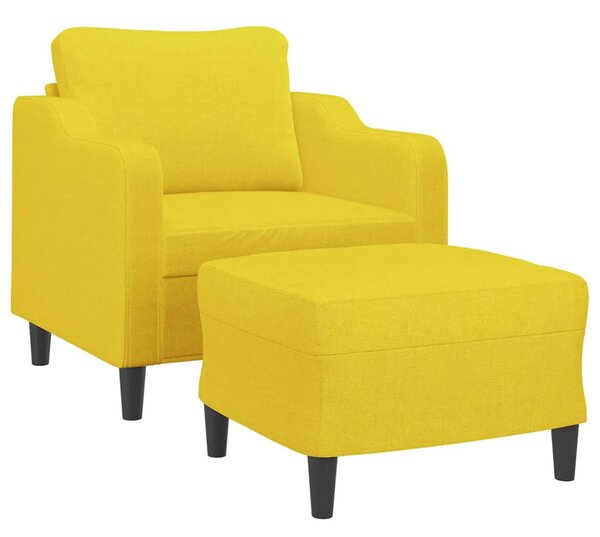 Křeslo s podnožkou světle žluté 60 cm textil 3201132