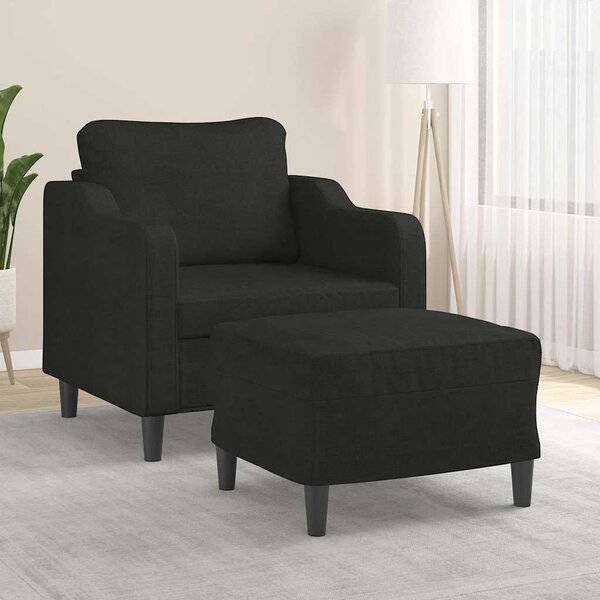 Křeslo s podnožkou černé 60 cm textil 3201131