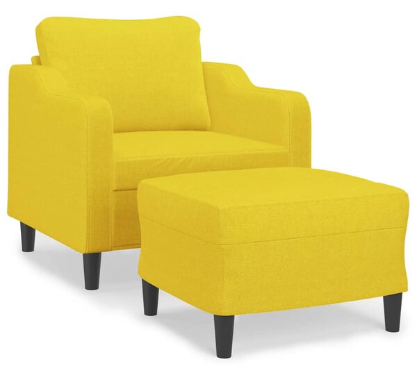 Křeslo s podnožkou světle žluté 60 cm textil 3201132