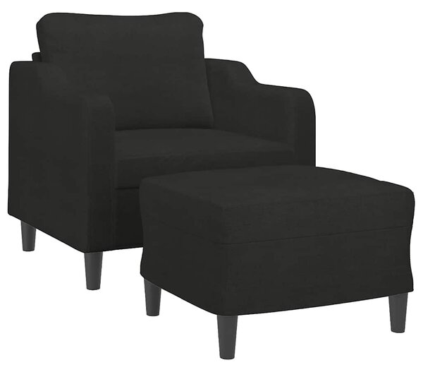 Křeslo s podnožkou černé 60 cm textil 3201131