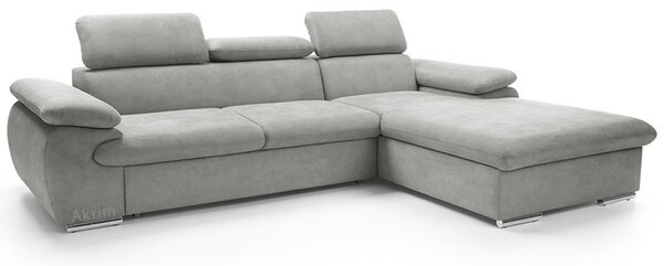 Sedací souprava COOL | 281x191 cm | rozkládací + úložný prostor | PRAVÁ | lounge 18 světle šedá