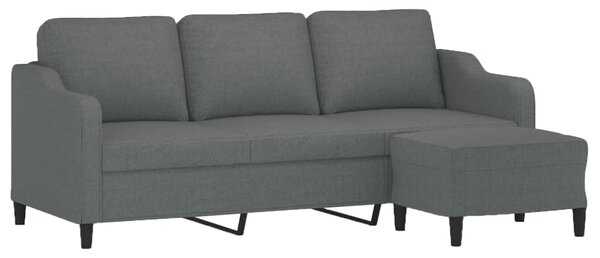 3místná pohovka s podnožkou tmavě šedá 180 cm textil 3201136