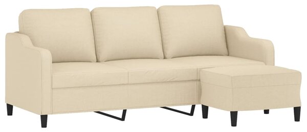3místná pohovka s podnožkou krémová 180 cm textil 3201137