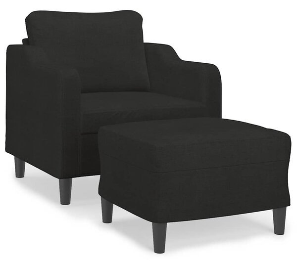 Křeslo s podnožkou černé 60 cm textil 3201131