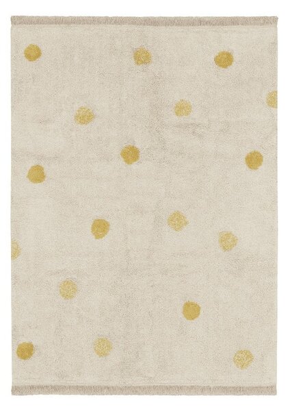 Okrově žlutý krémový pratelný ručně tkaný bavlněný dětský koberec 120x160 cm Hippy Dots Honey – Lorena Canals