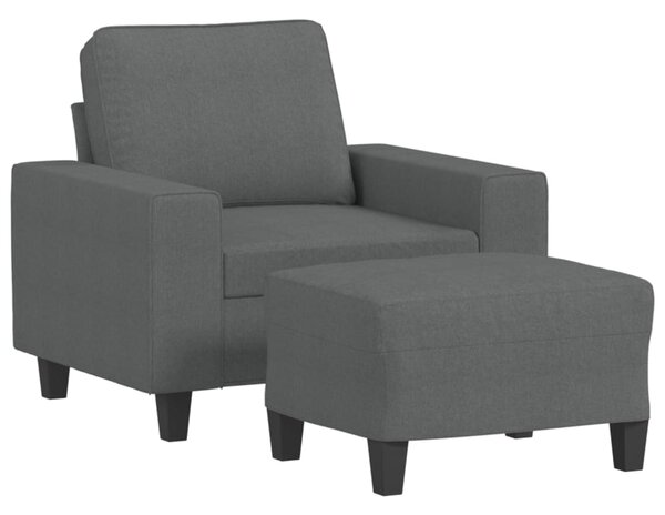 Křeslo s podnožkou tmavě šedé 60 cm textil 3201144