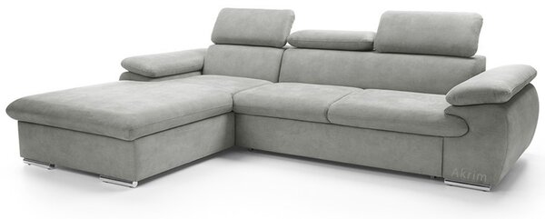 Sedací souprava COOL | 191x281 cm | rozkládací + úložný prostor | LEVÁ | lounge 18 světle šedá