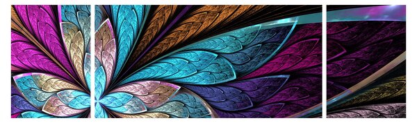 Obraz - Abstrakce, květina (170x50 cm)