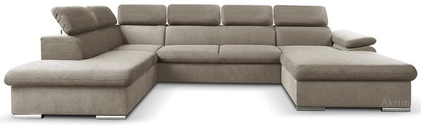 Sedací souprava COOL II | 220x343x191 cm | rozkládací + 2x úložný prostor | PRAVÁ | lounge 03 šedobéžová