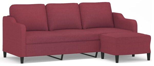 3místná pohovka s podnožkou vínová 180 cm textil 3201141