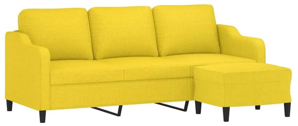 3místná pohovka s podnožkou světle žlutá 180 cm textil 3201140