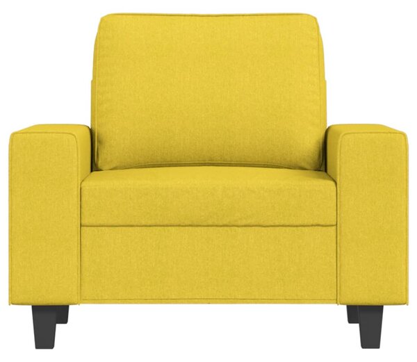 Křeslo s podnožkou světle žluté 60 cm textil 3201148